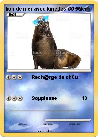 Pokemon lion de mer avec lunettes de soleil