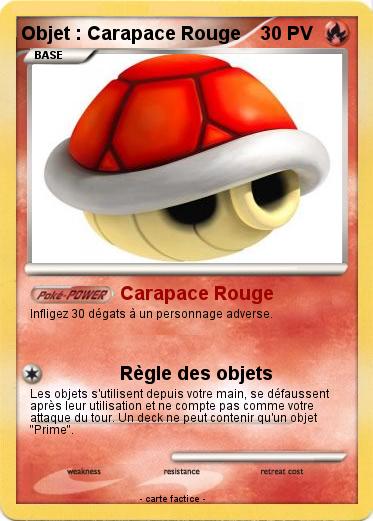 Pokemon Objet : Carapace Rouge