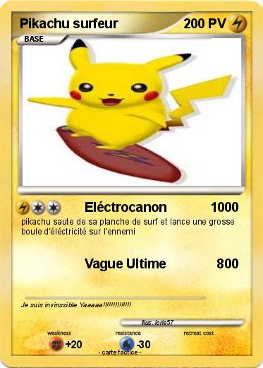 Pokemon Pikachu surfeur