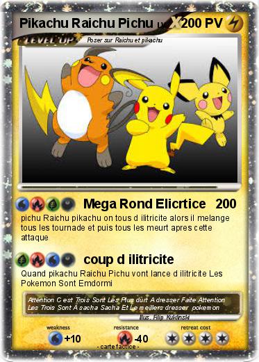 Pokemon Pikachu Raichu Pichu