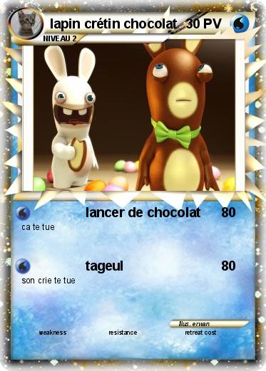 Pokemon lapin crétin chocolat