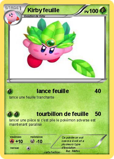 Pokemon Kirby feuille