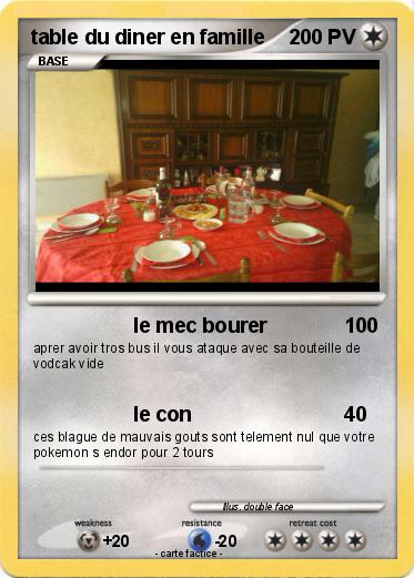 Pokemon table du diner en famille