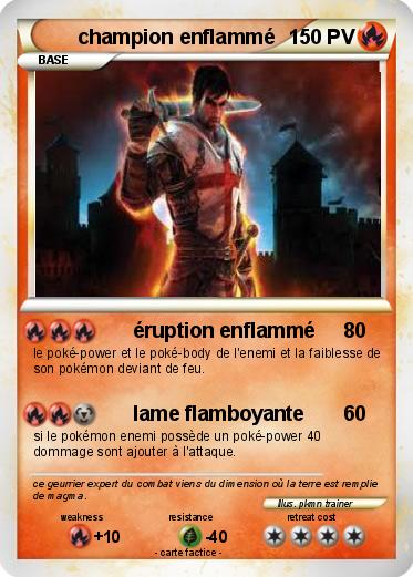 Pokemon champion enflammé