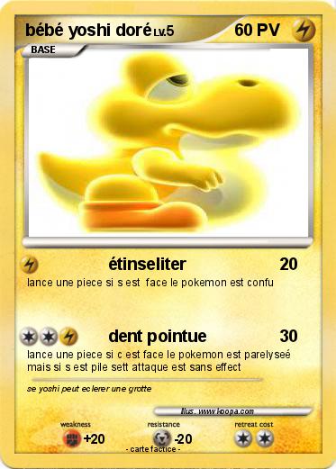 Pokemon bébé yoshi doré