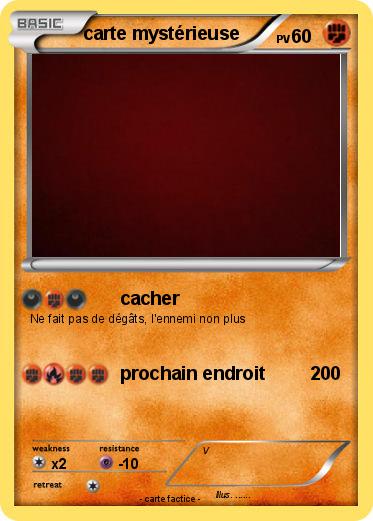 Pokemon carte mystérieuse