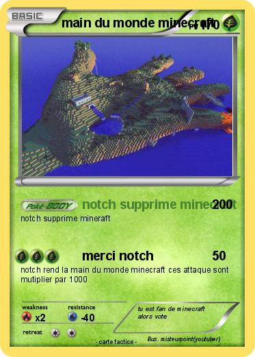 Pokemon main du monde minecraft