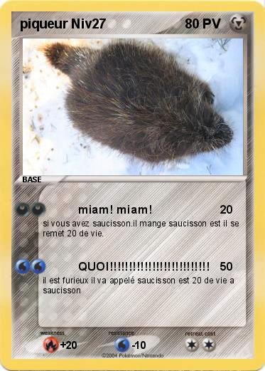 Pokemon piqueur Niv27