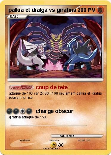 Pokemon palkia et dialga vs giratina