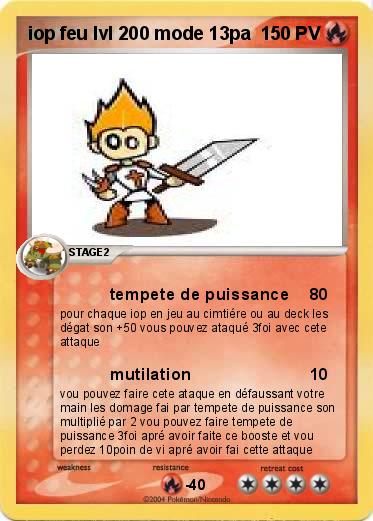 Pokemon iop feu lvl 200 mode 13pa