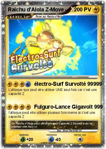 Pokemon Raichu d'Alola Z-Move