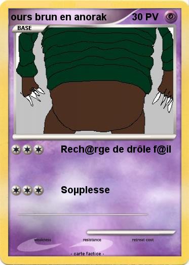 Pokemon ours brun en anorak