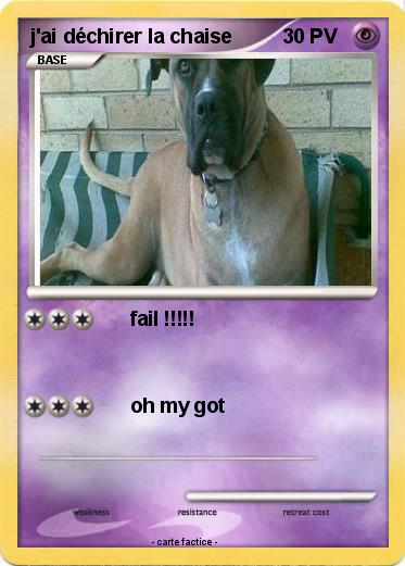 Pokemon j'ai déchirer la chaise