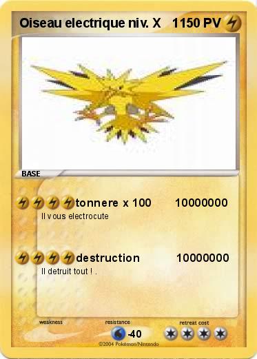Pokemon Oiseau electrique niv. X   1