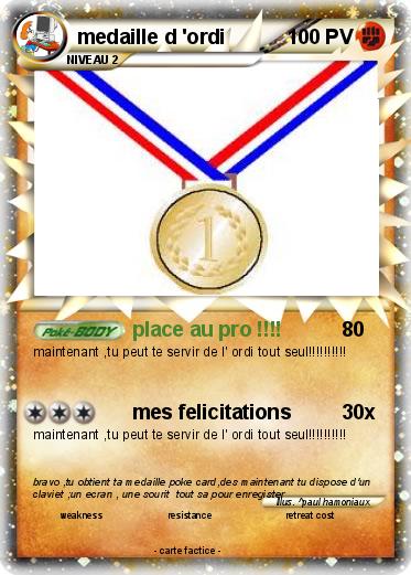 Pokemon medaille d 'ordi