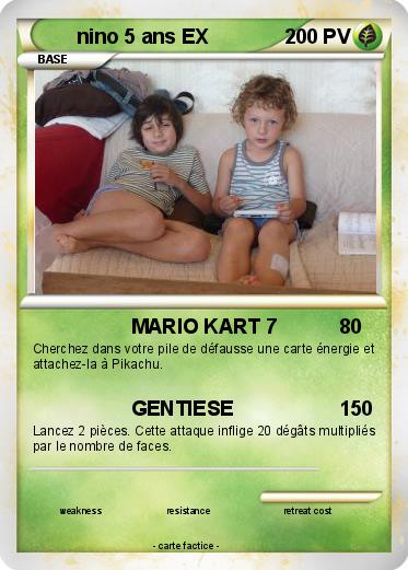Pokemon nino 5 ans EX