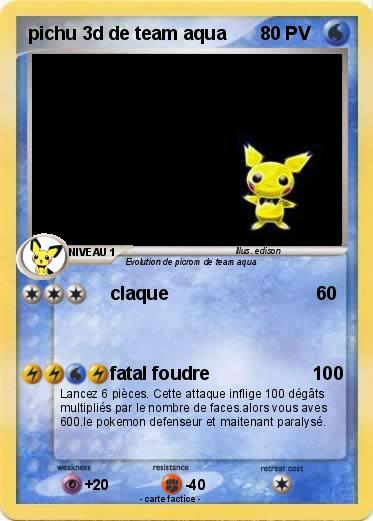Pokemon pichu 3d de team aqua