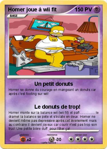 Pokemon Homer joue à wii fit