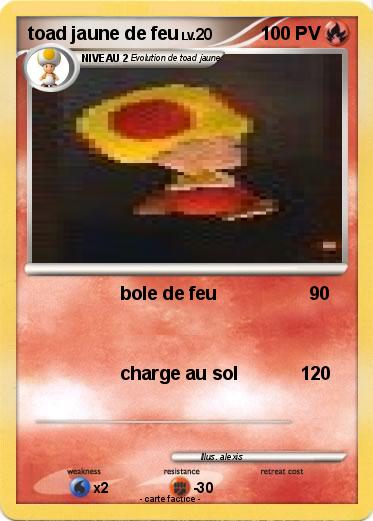 Pokemon toad jaune de feu