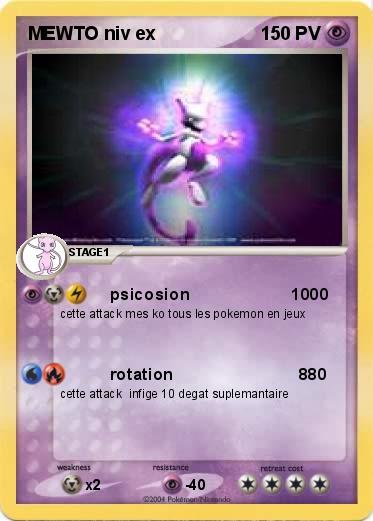 Pokemon MEWTO niv ex