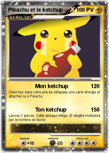 Pokemon Pikachu et le ketchup