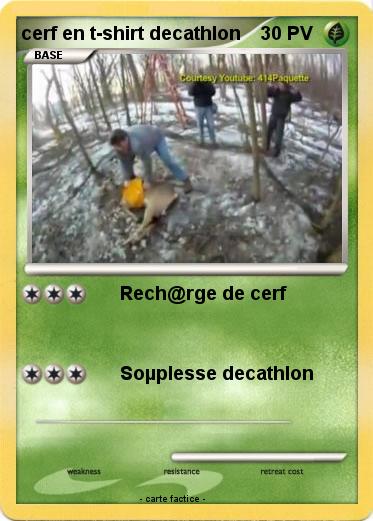 Pokemon cerf en t-shirt decathlon