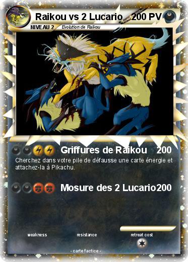 Pokemon Raikou vs 2 Lucario