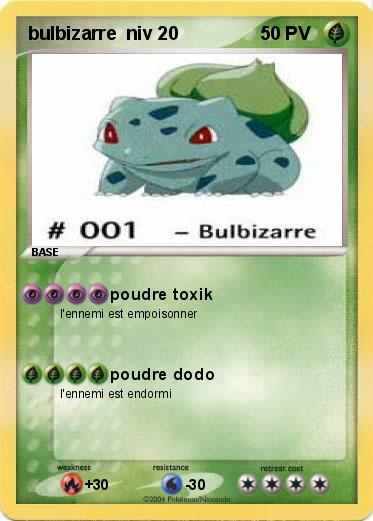 Pokemon bulbizarre  niv 20