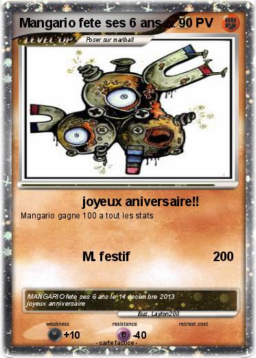Pokemon Mangario fete ses 6 ans