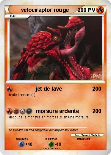 Pokemon velociraptor rouge