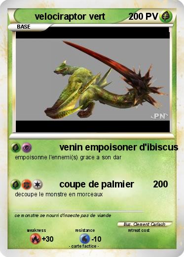 Pokemon velociraptor vert