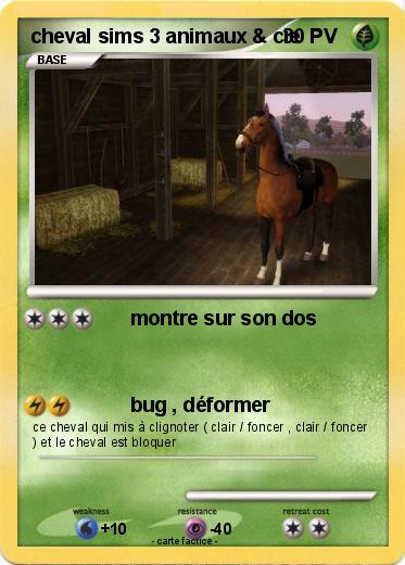 Pokemon cheval sims 3 animaux & cie