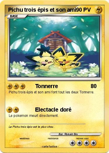 Pokemon Pichu trois épis et son ami