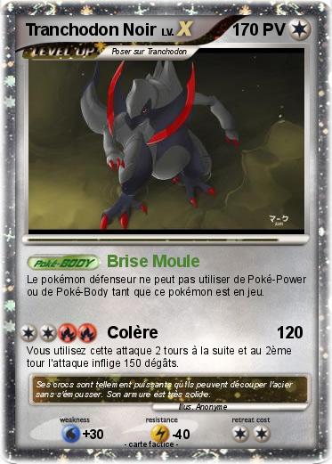 Pokemon Tranchodon Noir