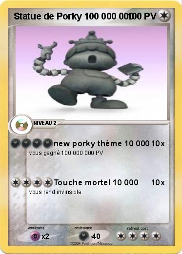 Pokemon Statue de Porky 100 000 000