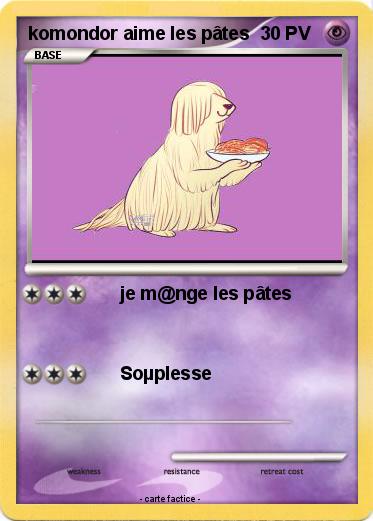 Pokemon komondor aime les pâtes