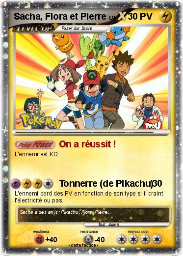 Pokemon Sacha, Flora et Pierre