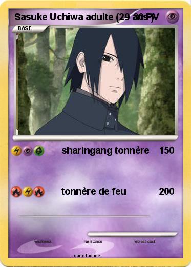 Pokemon Sasuke Uchiwa adulte (29 ans )