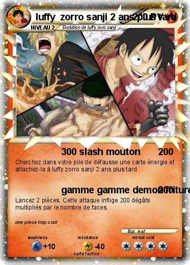 Pokemon luffy  zorro sanji 2 ans plus tard