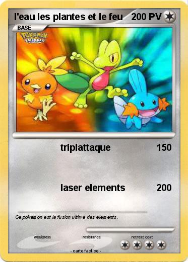Pokemon l'eau les plantes et le feu