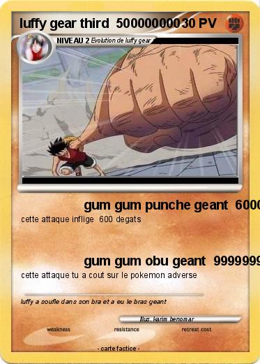 Pokemon luffy gear third  500000000
