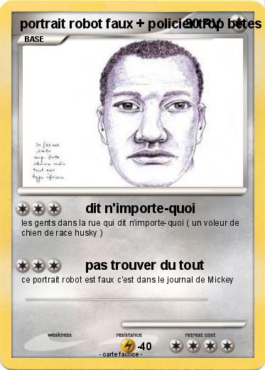Pokemon portrait robot faux + policier trop bêtes