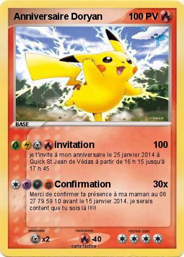 Pokemon Anniversaire Doryan
