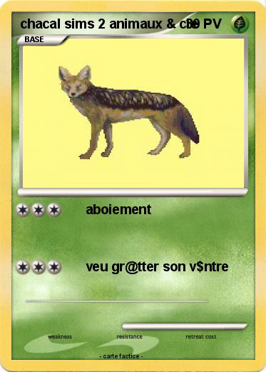 Pokemon chacal sims 2 animaux & cie