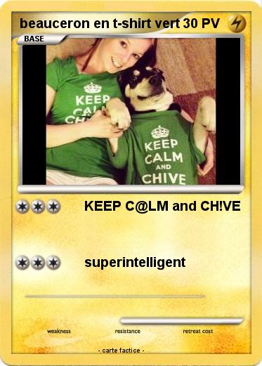 Pokemon beauceron en t-shirt vert