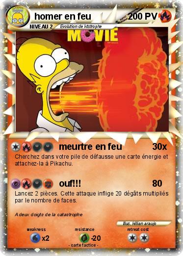 Pokemon homer en feu