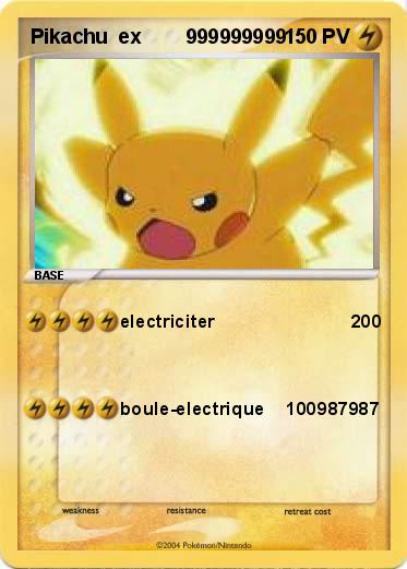 Pokemon Pikachu  ex        999999999