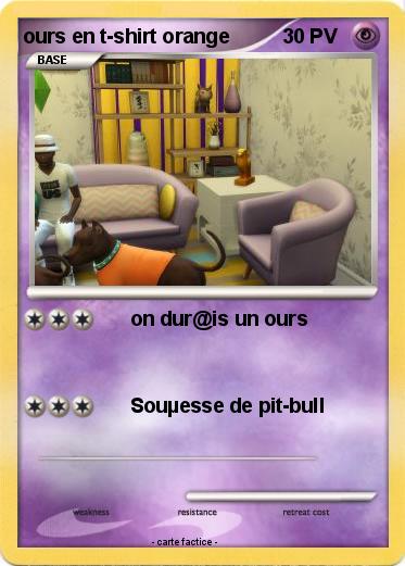 Pokemon ours en t-shirt orange