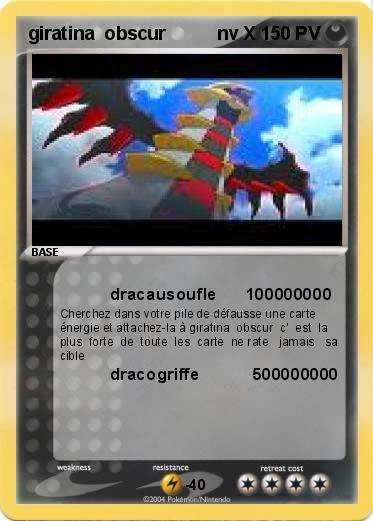 Pokemon giratina  obscur          nv X