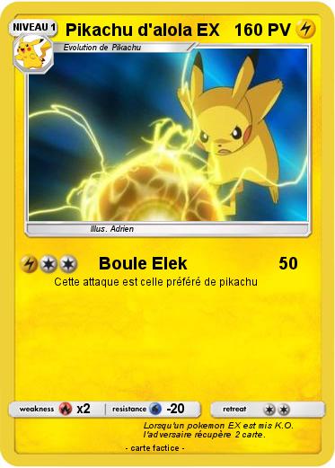 Pokemon Pikachu d'alola EX